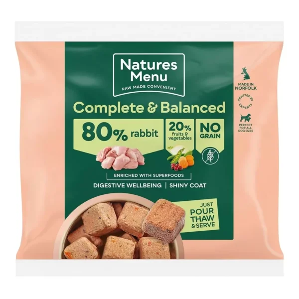 Natures Menu Complete & Balanced 80/20 Frozen Rabbit Dog Nuggets - Image 2