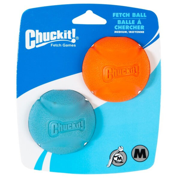 CHUCKIT! FETCH BALL 2 PACK MEDIUM 6.5CM