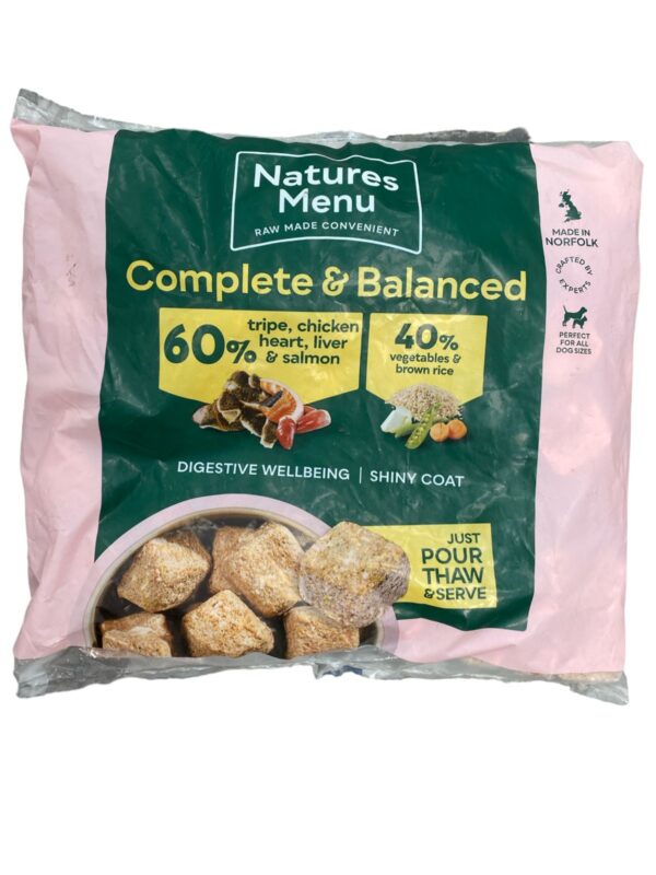 Natures Menu 60% Raw Tripe, Chicken, Heart, Liver and Salmon 1kg