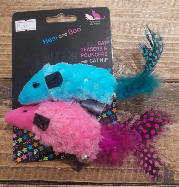 Hem and Boo Cat Teasers and Pouncers with Catnip Mice - Image 3